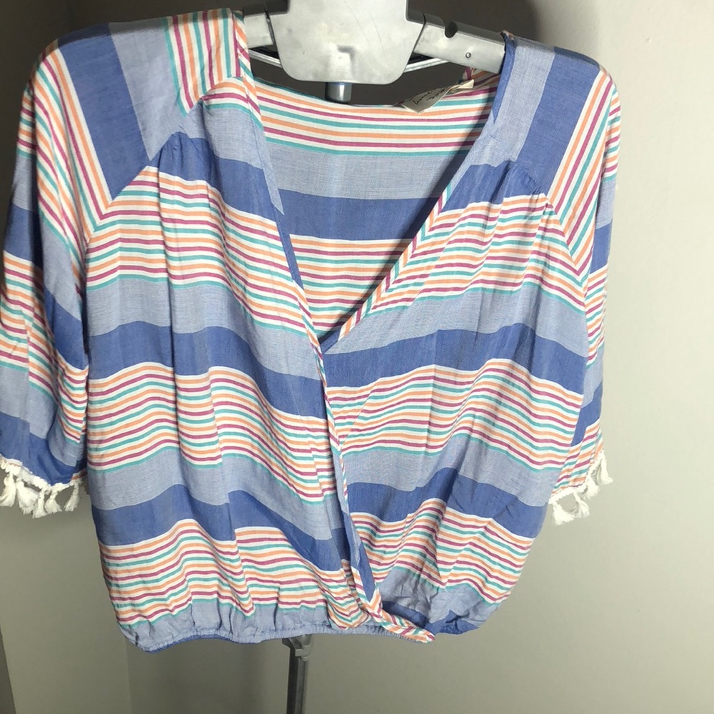3/4 length sleeve crop top